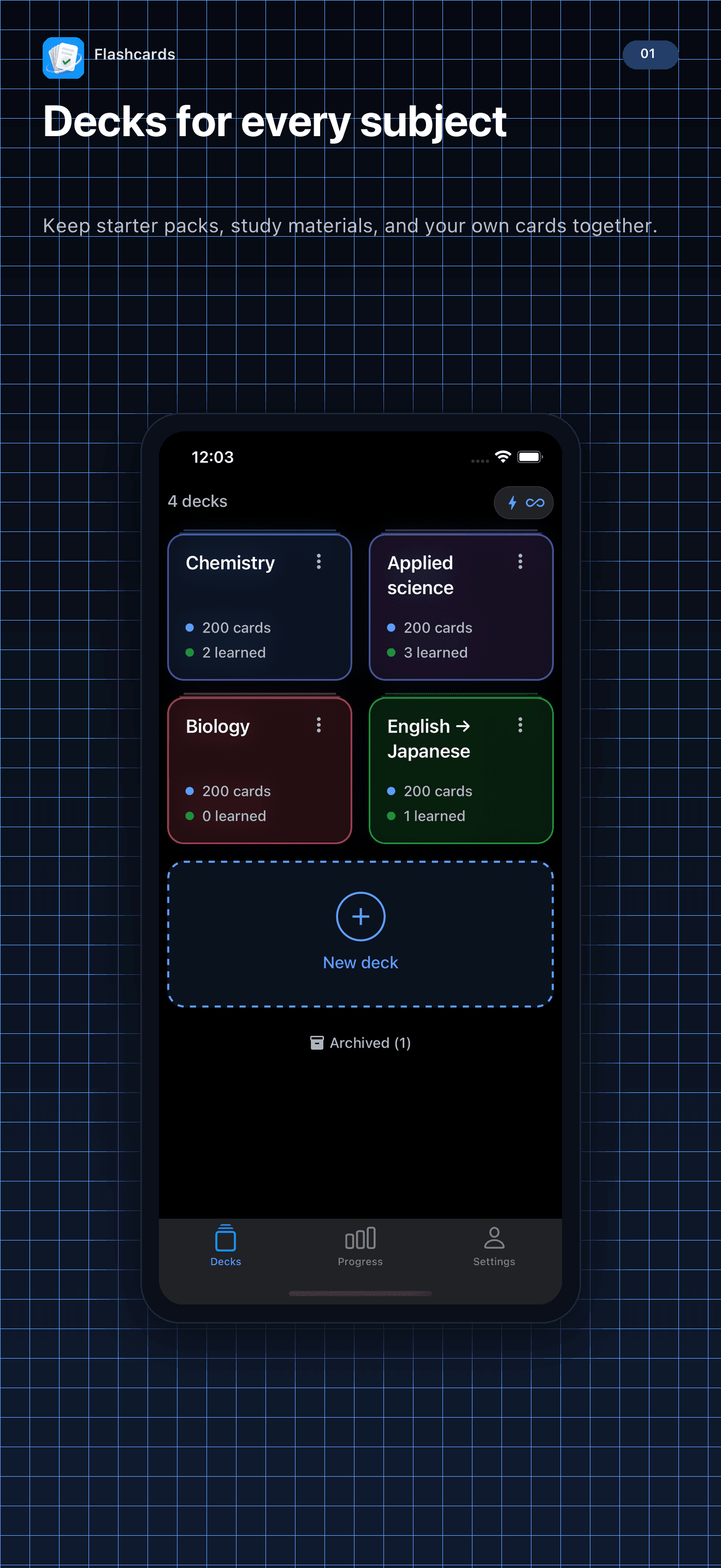 StudySwipe Flashcards deck library