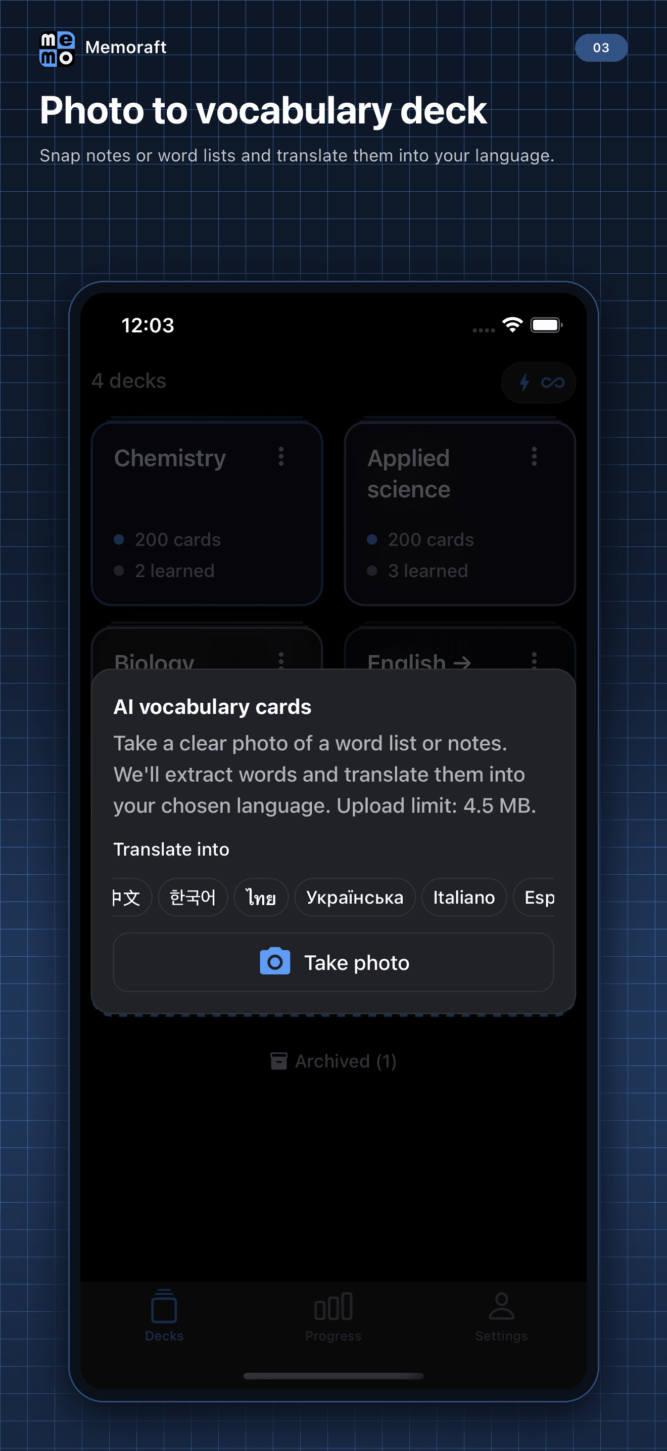 AI decks from photos