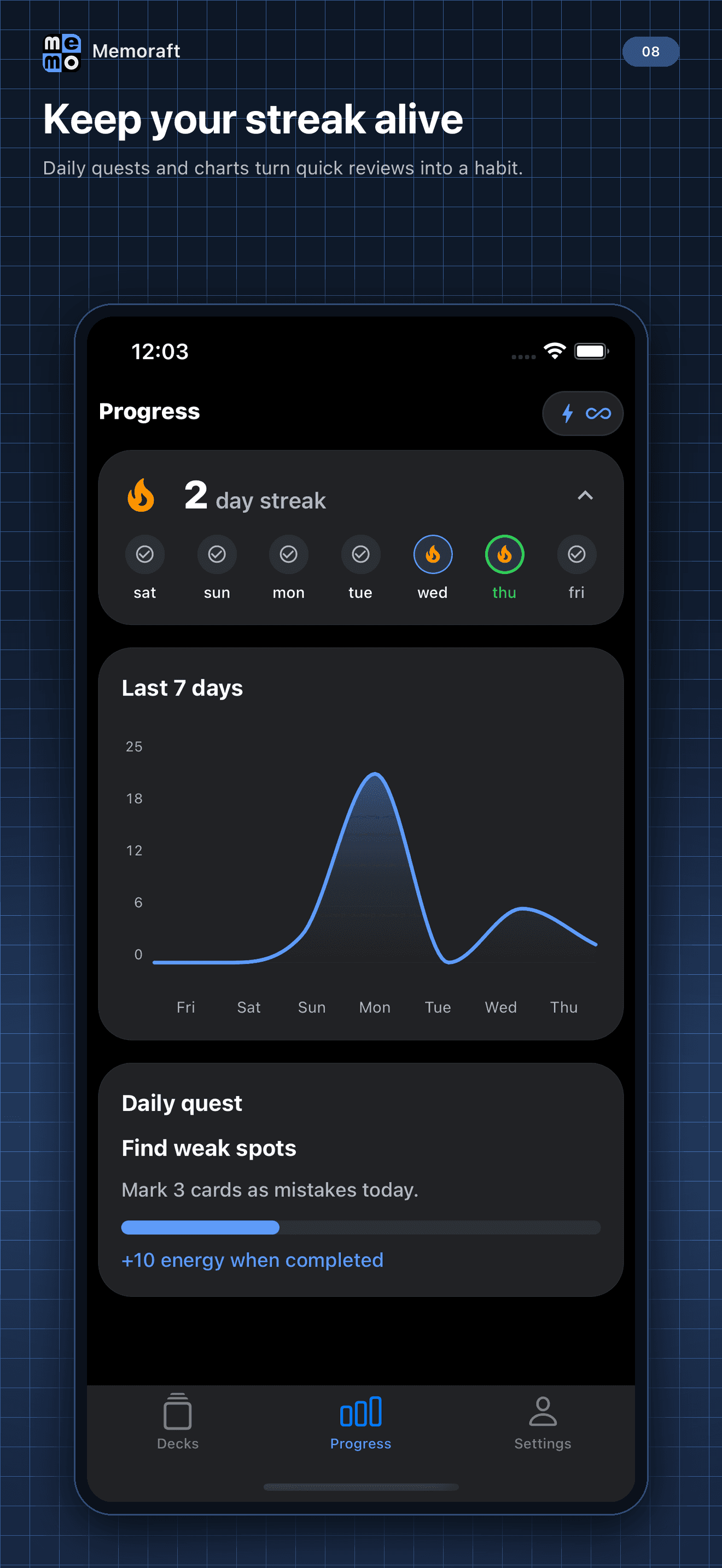 Progress and daily quests
